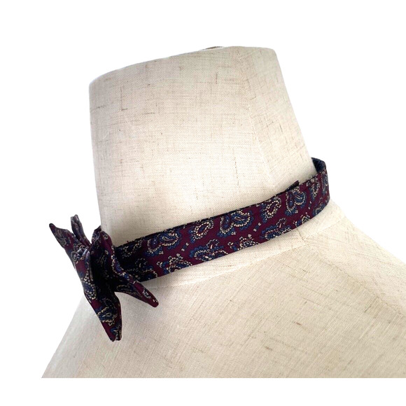 Silk Bow Tie & Cummerbund Set Retro 90s 80s Vintage Designer Robert Stock - Picture 6 of 12